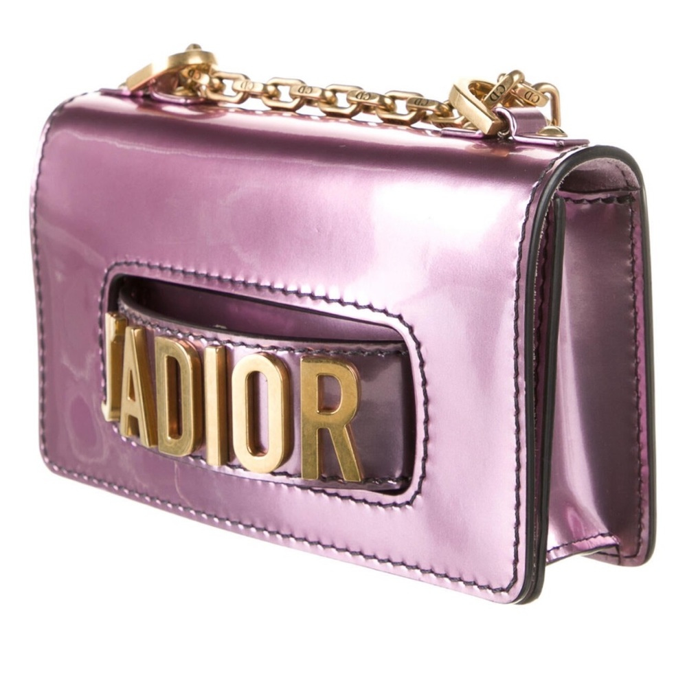 Christian Dior Mini J’Adior Purple/Pink Patent Leather Chain Flap Bag - Picture 3 of 6